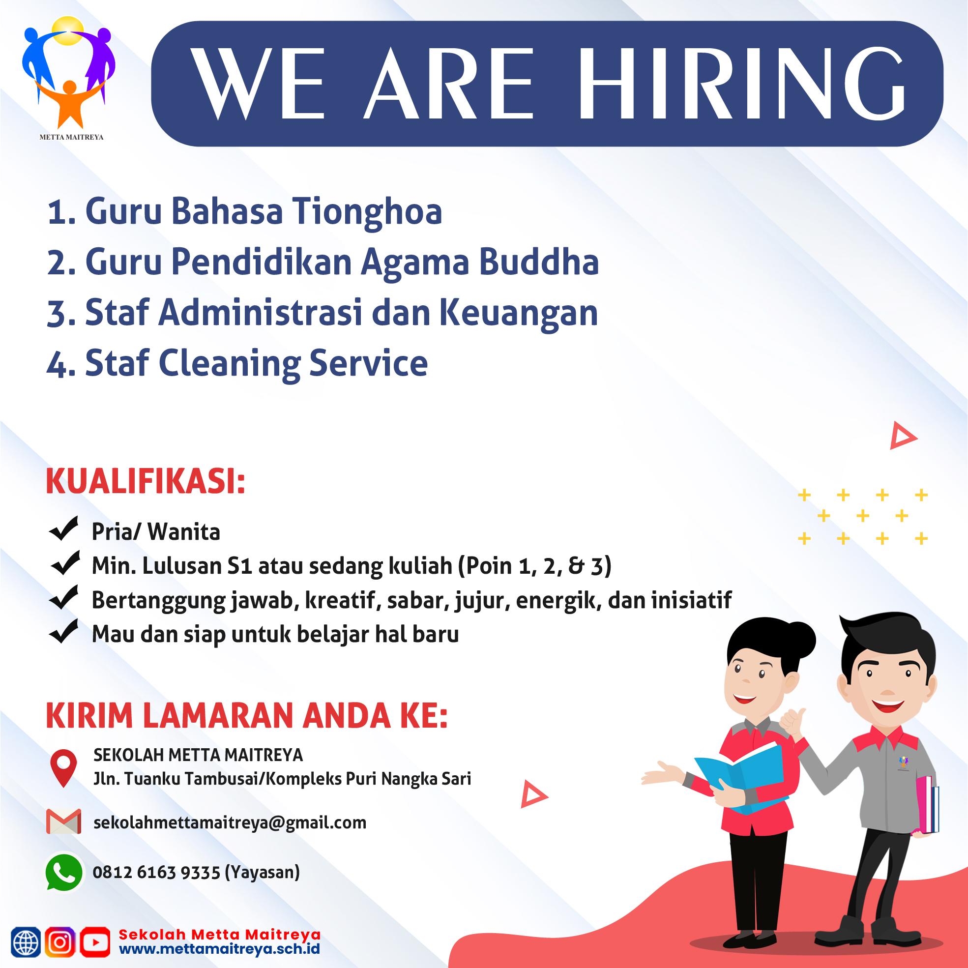 Lowongan Kerja | SEKOLAH METTA MAITREYA